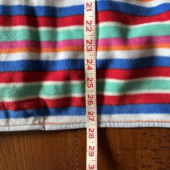 Lands End Pullover Snap Front Fleece Size XL Green Striped new item - Picture 5 of 6